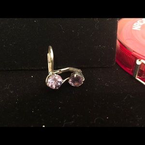 Sterling silver amethyst lever back earrings